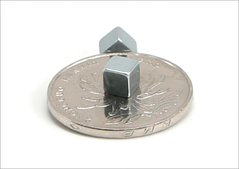 5mm Galvanized Small Cube Magnet Size Reference