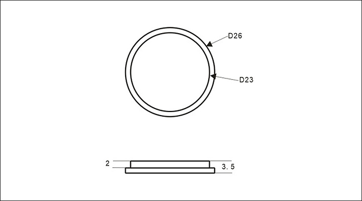 drawing shows the dimensions of a 26mm diameter round step magnet