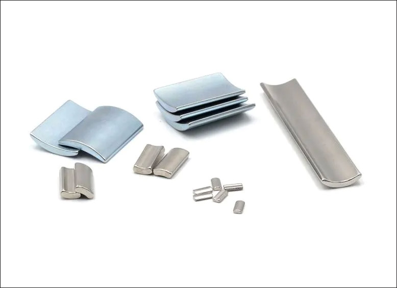 Neodymium arc magnets commonly used in brushless motors.