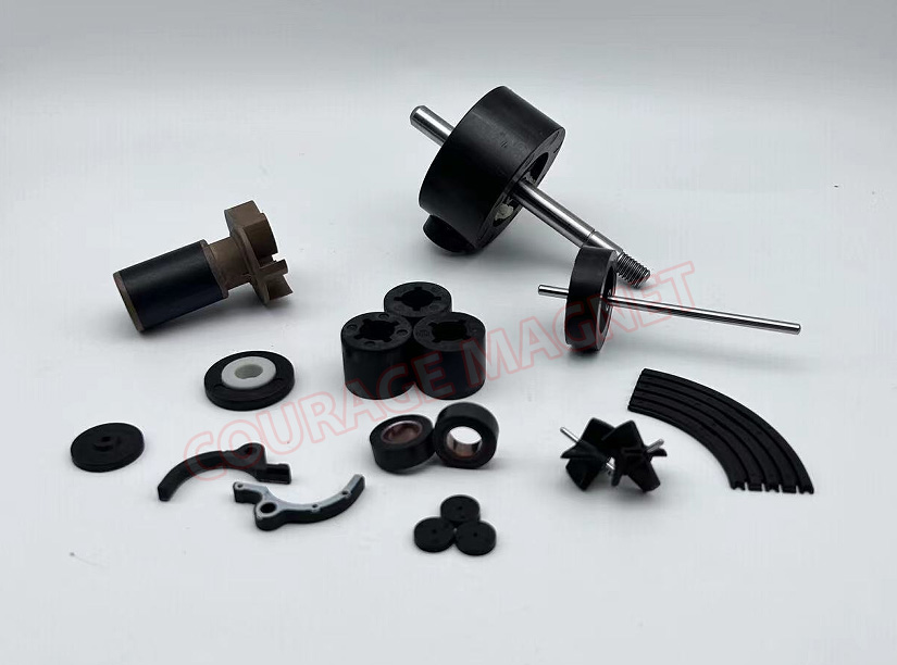 Plastic bonded ferrite magnets