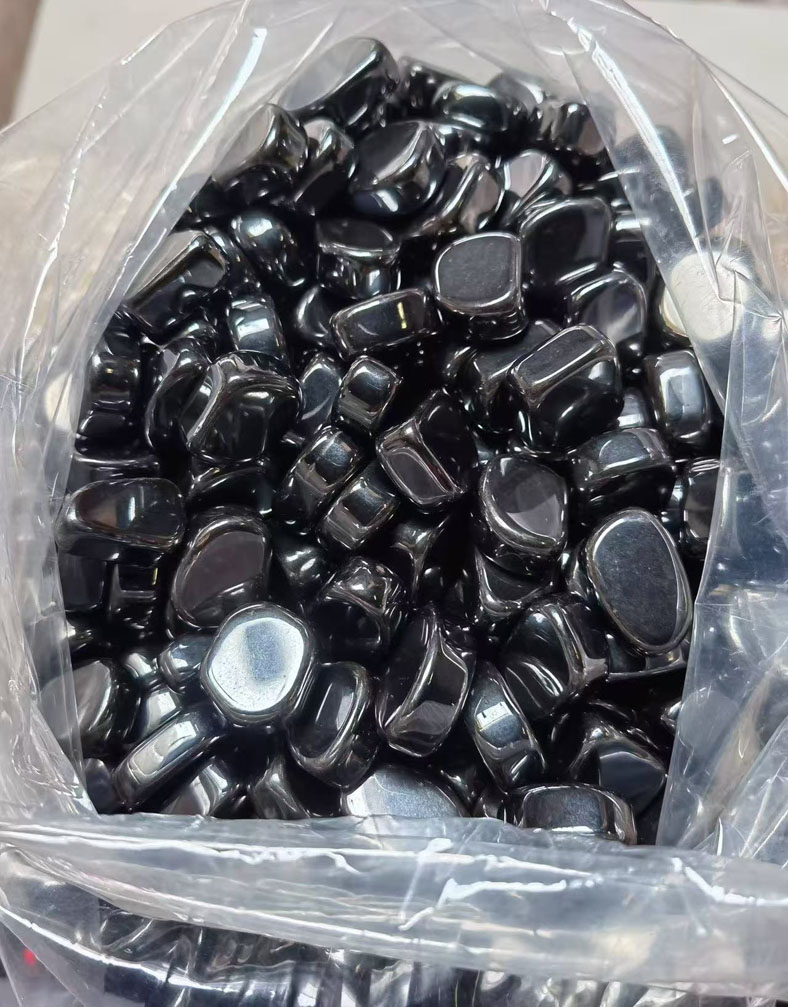 Irregularly polished ferrite stone